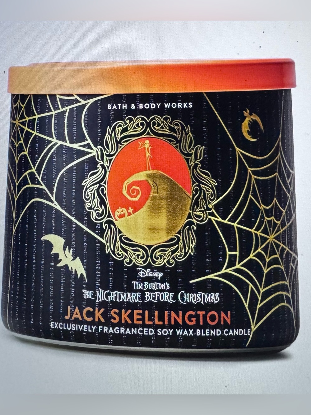 Bath & Bodyworks Jack Skellington 3 Wick Candle NEW!!!